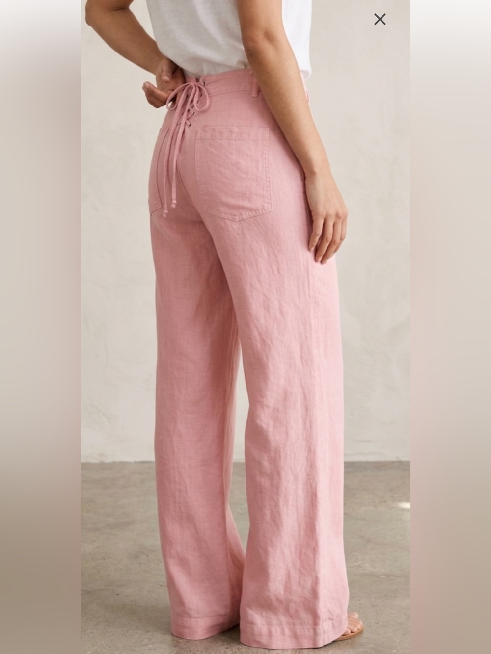 Joie pants cargo wide leg button fly linen blend
